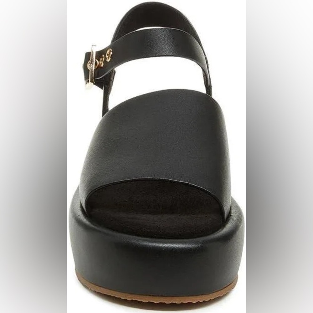NEW! Kelsi Dagger Black Birdie Platform Sandals - Genuine Leather - Picture 7 of 14